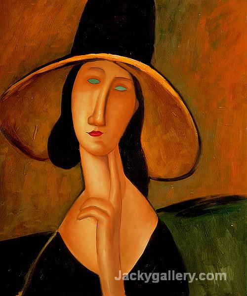 Portrait of Woman in Hat by Amedeo Modigliani paintings reproduction